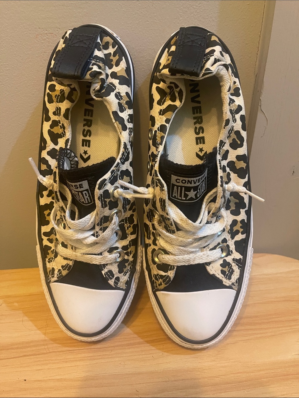 Converse Kids Leopard Print Low Top Sneakers - Black & Cream - Picture 3 of 3
